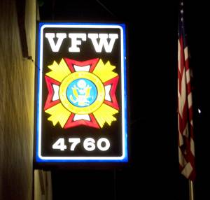 The VFW Post 4760-Sequim employed the Sign Store to repair the large VFW sign hanging on the north entrance at 169 E. Washington St. VFW officials estimate the sign had been dim for about 28 years until membership decided to host a funding drive to have the sign restored fund drive was started to pay for it restoration. The sign was (re)lit Nov. 27. Submitted photo