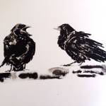 Since last summer, Sequim artists Carrie Rodlend has turned her attention to ravens using Indian ink. Submitted photo