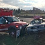 Fire District 3 unit struck, minor injuries reported