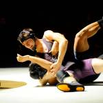 Chris Puksta pins Bremertons Abraham Parish on Dec. 5 after flipping to avoid a pin of his own in the 152-pound dual meet match-up. Sequim Gazette photo by Matthew Nash