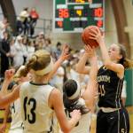 Sequims Abby Shroeder looks to score as the Wolves take on Port Angeles on Dec. 13. Sequim Gazette photo by Michael Dashiell