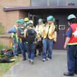 Community Emergency Response Team members treat victims of an earthquake during a June 3 drill. In 2017, about 300 Sequim area residents joined the CERT program and fire officials with Clallam County Fire District 3 hope to get hundreds more in the coming year. Sequim Gazette file photo by Michael Dashiell