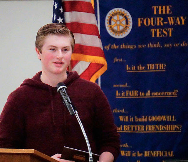Milestone: SHS’s Brenton Barnes gets Sequim Sunrise Rotary honor