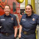 According to the National Fire Protection Association in 2016, women make up about 7 percent of firefighters across the U.S. In Sequim Stefanie Anderson, left, is Clallam County Fire Districts 3s only female career firefighter and Anaka Hughes is one of less than 10 female volunteer firefighters. In January, they were named Career and Volunteer Firefighters of 2017. Sequim Gazette photo by Matthew Nash