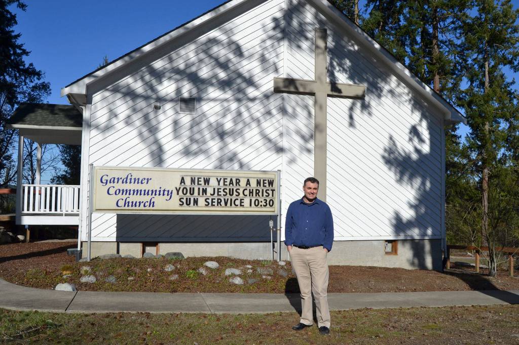 Shortly after moving here, Caleb Smith, new pastor at Gardiner Community Church, said they plan to meet more of the community so that they can know the best way to bless them. Sequim Gazette photo by Matthew Nash