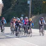 Womens category 4/5 of the Tour de Dungeness start their trek up Woodcock Road on the morning of March 10. Sequim Gazette photo by Erin Hawkins
