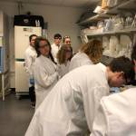 Sequim High School students Erin Dwyer, Alissa Lofstrom, Darren Salazar, Porter Funston, Vita Olson, Isa Benitez and Zach Baird visit Fred Hutchinson Cancer Research Center in Seattle. Submitted photo