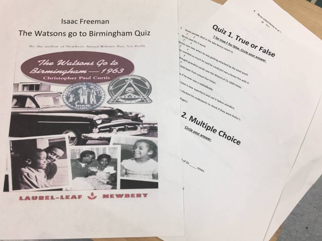 Helen Haller Elementary fifth-grader Isaac Freeman created a book quiz during his class Black History Month studies. Submitted photo