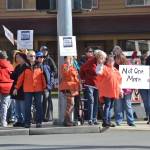 About 75 people rallied on Saturday, March 24, in Sequim in support of stricter gun control policies as part of the March for Our Lives national event. Sequim Gazette photo by Matthew Nash