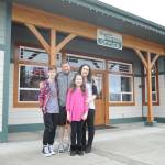 Jason Doig, his wife, Jeni, and children Ethan, 10, and Rylie, 10, outside Doigs business, Bliemeisters Wood Works in Carlsborg. (Michael Dashiell/Olympic Peninsula News Group)
