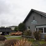 Whats next for facilities at the Sequim Food Bank, 144 W. Alder St., is to be determined after Blue Mountain Tree Service, Inc., of Sequim removed several large trees next door for more parking. We want to look at the needs of our community right now and get an understanding of the future needs and how the food bank can better serve Sequim, which includes any plans for a facility, said Andra Smith, food bank executive director. Sequim Gazette photo by Matthew Nash