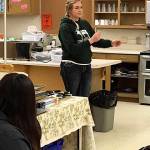 Maggie Clark of Maggie Mays Espresso & Outfitter talks with first period culinary class at Sequim High School. Submitted photo
