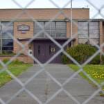 Chain link fencing went up around the Sequim Community School last week as Sequim School Districts capital project plans move forward. Sequim Gazette photo by Matthew Nash