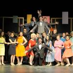 The cast of Sequim High Schools How to Succeed in Business Without Really Trying preps the show for three weekends worth of staged satire. Sequim Gazette photo by Erin Hawkins