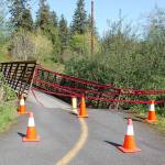 Olympic Discovery Trail bridge partially sinks in Blyn