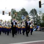 The Sequim High School Marching Band crosses Sequim Avenue in last years Sequim Irrigation Festival Grand Parade. This year theyll make the trek along Washington Street as entry No. 18 on Saturday, May 12. Sequim Gazette file photo by Michael Dashiell