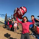 Hailey Mulet, a fifth grader at Helen Haller Elementary School, sports a red nose during the Boys & Girls Clubs Ninja Warrior event on May 24 as part of an international campaign to end child poverty. Sequim Gazette photos by Erin Hawkins
