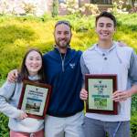 Sequim High grad Alex Barry, right, who was named WWU tracks Male Athlete of the Year, earned All-American honors at the NCAA Division II National Championships in late May, placing fourth in the javelin. Here he is pictured with Jasmine McMullin, a fellow Sequim High graduate and All-American (triple jump), and WWU assistant coach Ben Stensland  another Sequim High School graduate. Submitted photo