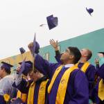 Yussef Awawda and fellow Sequim High graduates toss their caps to the sky at SHSs graduation ceremony on June 8. Sequim Gazette photo by Michael Dashiell