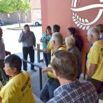 State Representatives Steve Tharinger and Mike Chapman meet volunteers and staff with Habitat for Humanity of Clallam Countys Sequim Service Fest on June 11. The representatives discussed the City of Sequims legislative agenda prior, including funding for the Simdars Road interchange. Sequim Gazette photo by Matthew Nash
