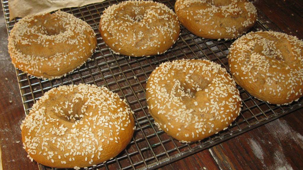 Above: Bagels are one of the many breads Victoria Redhed Miller touches upon in her newest book.                                Right: Learn to make your own pitas, bialys and more in Sequim author Victoria Redhed Millers new book From No-Knead to Sourdough: A simpler approach to Handmade Bread.                                Submitted photos