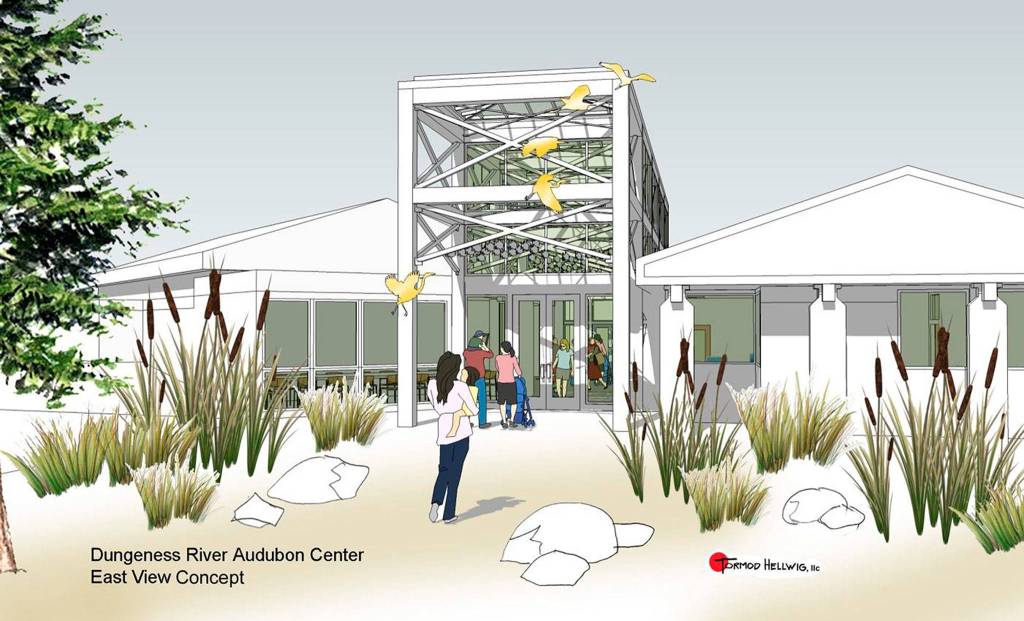 A new driveway off Hendrickson Road would lead to a revamped Dungeness River Audubon Center. Organizers of the capital campaign say the new center would expand space and offerings while providing better access to and from the Olympic Discovery Trail. Image by Roy Hellwig