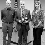 Pictured, from left, are Ralph Elston, Board President for the Sequim Free Clinic; Eric Lewis, CEO for Olympic Medical Center, and Sara Nicholls, Executive Director of the Sequim Free Clinic. Submitted photo