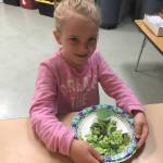 Claire Hardy enjoys green eggs and ham for a special breakfast during Dr. Seuss week at the Sequim Boys & Girls Club. Submitted photo