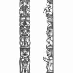 A rendering of Dale Faulstichs 28-foot totem pole for the Northwest Maritime Center on Water Street. The piece honors the carpenter, the cedar tree that was used for the carving and SKlallam Chief Chetzemoka.