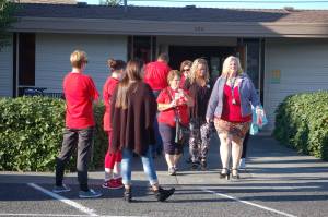 Sequim Education Association members leave after a union meeting last year. Membership remains strong, union leaders say, after the Supreme Court decided in June that public employees no longer have to pay union fees collected for collective bargaining if they are not members. Sequim Gazette file photo by Erin Hawkins