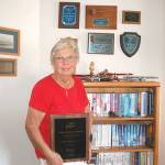 Among a handful of other aviation awards that hang on the walls of her home, Sequims Donna Wilson-Sommer is the Experimental Aircraft Association 2018 Major Achievement Award Winner for her many years of promoting aviation in her local communities. Sequim Gazette photo by Erin Hawkins
