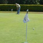 A visitor to the Sunland Golf & Country Club takes a shot on the putting green last week. Non-members can golf on the 18-hole course on Saturdays and Sundays, but club leaders said it hasnt helped as much as they hoped while the club faces tough choices with its financial future. Sequim Gazette photo by Matthew Nash