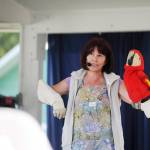 Ventriloquist Vikki Gasko Green gets chuckles from the county fair crown on Aug. 18. Sequim Gazette photo by Michael Dashiell