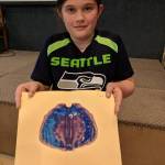 Morning Camp members make some interesting art during Goosebumps week. Submitted photo