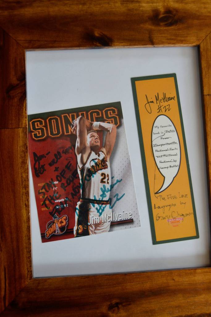 During Jons recovery,family and friends sent him dozens of cards and letters, including a former student who gave him these personalized cards from former Seattle SuperSonics center Jim McIlvane. Submitted photo