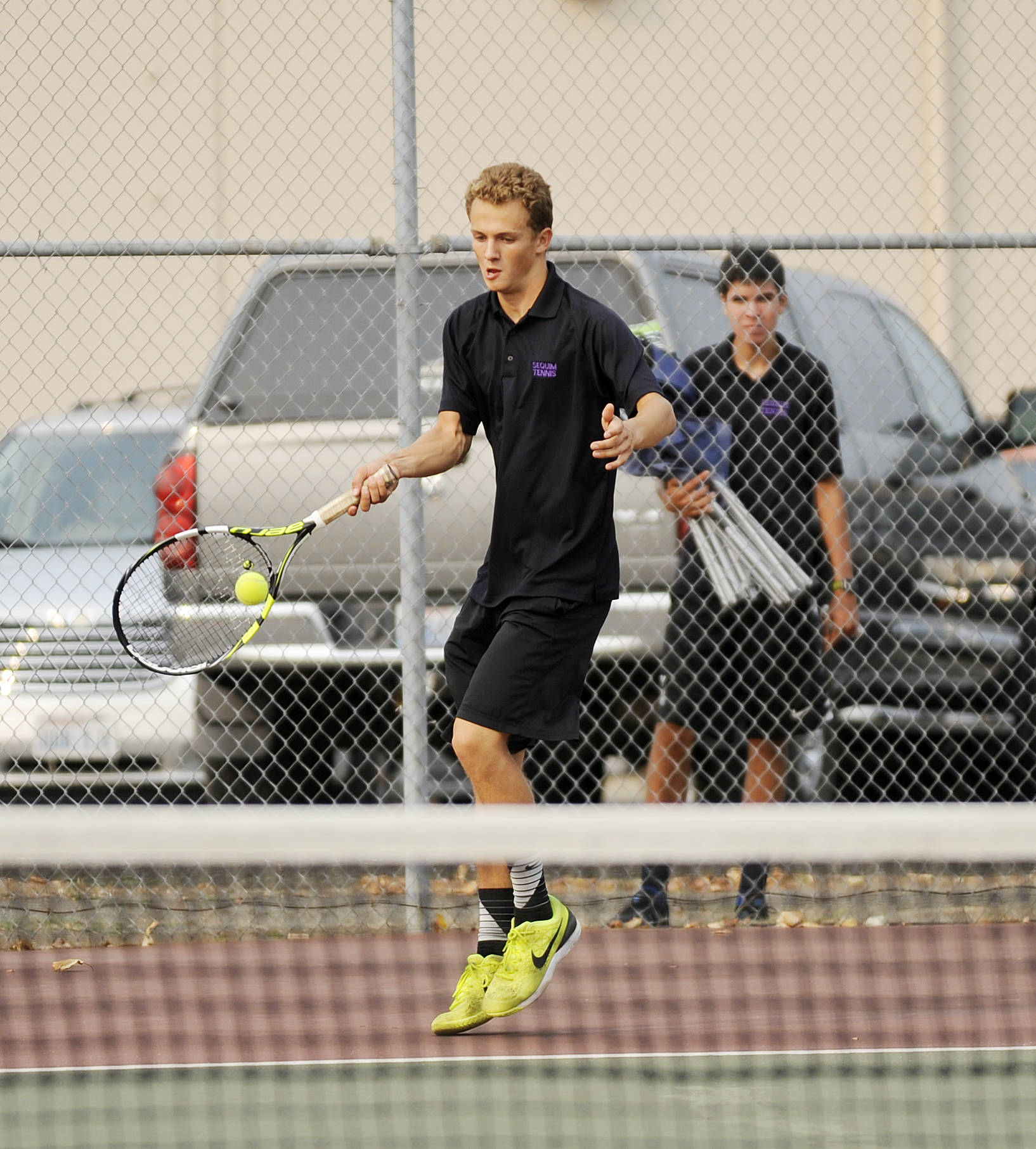 Sequims Liam Payne was 9-8 in singles play as a junior in 2017. Sequim Gazette file photo by Michael Dashiell