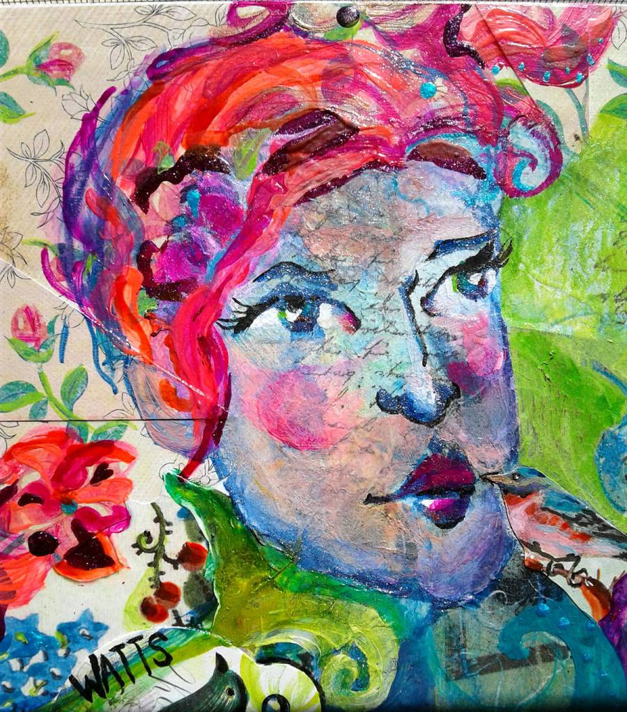 Artist Amy Watts will have her mixed media artwork on display at Tracy Wealth Management, one of three new First Friday Art Walk venues. Submitted art