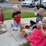 For lunch time its family time as Susan Coffee, not pictured, gathers her grandchildren, from left, Grace Dormer, 7, Sawyer Bushy, 4, Bradly Dormer, 5, and Malta Bushy, 2, at Carrie Blake Community Park on Aug. 27. Coffee said she and her grandchildren visited the park often to enjoy the Summer Food Program. Sequim Gazette photo by Matthew Nash