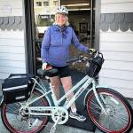 Joan Busby recently purchased a Pedego Electric Bicycle after she went on her first test ride of 18.2 miles. She said its a great product and helps her enjoy the scenery more and better keep up with her partner.