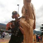 Eric Berson sculpts wood carvings using a chainsaw. He said depending on the size of the piece, it can take anywhere from 20 minutes to several days to finish. Submitted photo