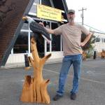 Chainsaw artist Eric Berson opened his retail shop The Dreamers Woods in Sequim at 618 E. Washington St. He started chainsaw sculpting 16 years ago in Alaska and sells a variety of artwork both at his storefront in Sequim and in Alaska. Sequim Gazette photo by Erin Hawkins