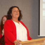 Elizabeth Joers, a paraeducator at Greywolf Elementary School and Sequim Association of Paraeducators president, spoke at the school board meeting on Sept. 17 and asked board members for equitable salary increases for equitable employees as the union remains in negotiations with Sequim School District. Sequim Gazette photo by Erin Hawkins                                Elizabeth Joers, a paraeducator at Greywolf Elementary School and Sequim Association of Paraeducators president, spoke at the school board meeting on Sept. 17 and asked board members for equitable salary increases for equitable employees as the union remains in negotiations with Sequim School District. Sequim Gazette photo by Erin Hawkins