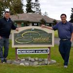 General Manager Michael Snyder, left, and Golf professional Fred Green for Sunland Golf & Country Club host a Discover Golf Day special event on Oct. 6 to help bring in exposure to the 18-hole course. The first 100 participants receive free green fees and there are 30 free spots available for two golf instruction lessons. Sequim Gazette photo by Matthew Nash