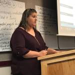 Melissa Carmichael, a parent of a student at Sequim Schools, stressed the importance of paraeducators at the school board meeting on Oct. 1. Sequim Gazette photo by Erin Hawkins
