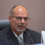 Jim McLaughlin, candidate for Clallam County sheriff, answers questions during a League of Women Voters forum Wednesday night. (Jesse Major/Peninsula Daily News)