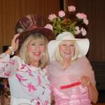 Locals Kathryn Haskell, left, and her friend Marian Fine, sport their pretty in pink attire and creative hats at the 21st annual Mad Hatters Tea party and luncheon on Oct. 5. The event raises awareness for breast cancer and funds to support breast cancer organizations. Sequim Gazette photo by Erin Hawkins