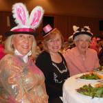Joann Cavin, left, Julie Tarbuck and Pauline Olsen, enjoy lunch at the 21st annual Mad Hatters tea party and luncheon on Oct. 5. Sequim Gazette photo by Erin Hawkins