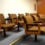 In Clallam County Superior Court room No. 2, 13 seats open for potential jurors in trials. Before deliberation, an alternate is selected and excused despite sitting through the trial. Sequim Gazette photo by Matthew Nash