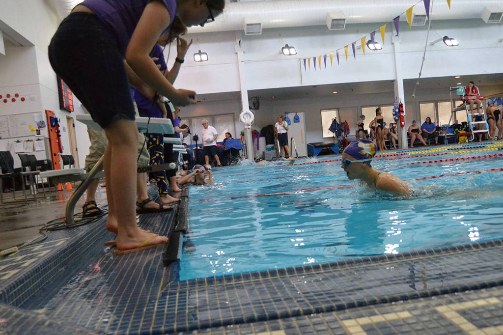 Freshman Melanie Byrne finishes a race on Oct. 18 in the final home meet of the season for the Wolves.