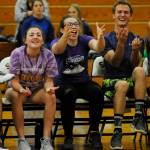 Sequim High seniors (from left) Ashley Rosales, Maggie VanDyken and Liam Payne offer a critique to their teammates during last weeks rivalry game against the SHS staff. Sequim Gazette photo by Michael Dashiell